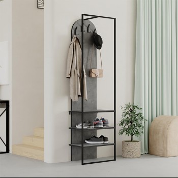 Έπιπλο εισόδου Archy Megapap χρώμα γκρι ρετρό 53x31,7x180εκ.