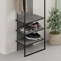 Archy Megapap entrance furniture made of melamine - metal retro grey color 53x31.7x180cm.