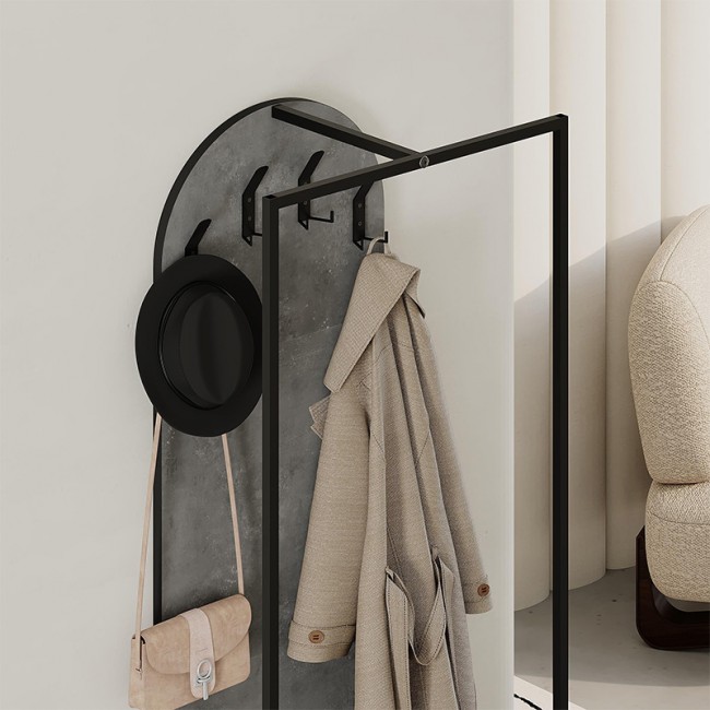 Archy Megapap entrance furniture made of melamine - metal retro grey color 53x31.7x180cm.