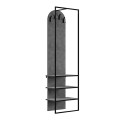 Archy Megapap entrance furniture made of melamine - metal retro grey color 53x31.7x180cm.