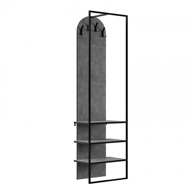 Archy Megapap entrance furniture made of melamine - metal retro grey color 53x31.7x180cm.