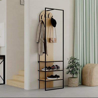 Archy Megapap entrance furniture made of melamine - metal sapphire oak color 53x31.7x180cm.