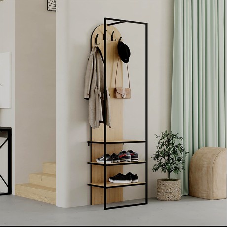 Archy Megapap entrance furniture made of melamine - metal sapphire oak color 53x31.7x180cm.