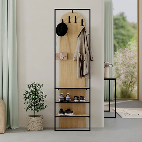 Archy Megapap entrance furniture made of melamine - metal sapphire oak color 53x31.7x180cm.