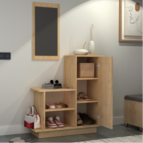 Έπιπλο εισόδου Cute Megapap χρώμα φυσικό οξιάς 90x35x95εκ.