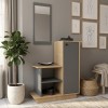 Cute Megapap melamine entrance furniture in oak - anthracite color 90x35x95cm.
