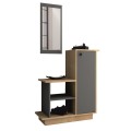 Cute Megapap melamine entrance furniture in oak - anthracite color 90x35x95cm.
