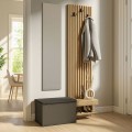 Dumont Megapap melamine coat stand in anthracite - sepet oak color 104.8x35x198cm.