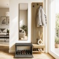 Dumont Megapap melamine coat stand in anthracite - sepet oak color 104.8x35x198cm.