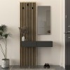 Έπιπλο εισόδου Elois Megapap χρώμα ανθρακί - sepet oak 96,6x26,8x195,5εκ.