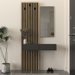 Έπιπλο εισόδου Elois Megapap χρώμα ανθρακί - sepet oak 96,6x26,8x195,5εκ. Έπιπλο εισόδου Elois Megapap χρώμα ανθρακί - sepet oak 96,6x26,8x195,5εκ.