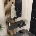 Elois Megapap melamine coat stand in anthracite - sepet oak color 96.6x26.8x195.5cm.