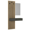 Elois Megapap melamine coat stand in anthracite - sepet oak color 96.6x26.8x195.5cm.