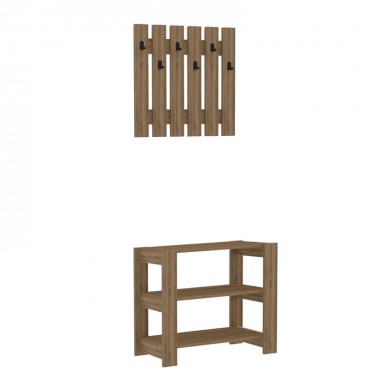 Friends Megapap melamine hall stand in walnut color 69.8x33.6x60cm.