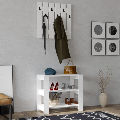 Friends Megapap melamine hall stand in white color 69.8x33.6x60cm.