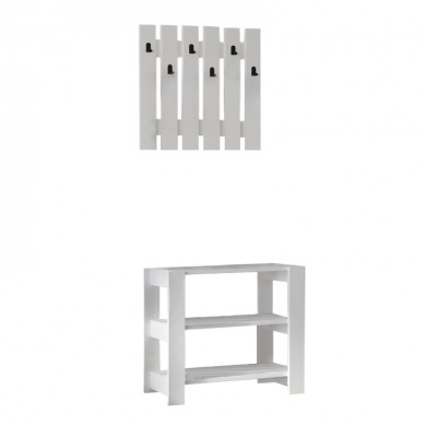 Friends Megapap melamine hall stand in white color 69.8x33.6x60cm.