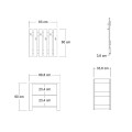 Friends Megapap melamine hall stand in white color 69.8x33.6x60cm.