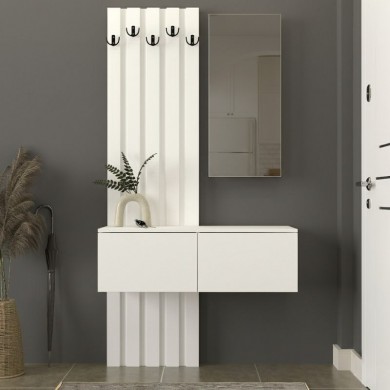 Kanso Megapap melamine coat stand in white color 100x35x19637cm.