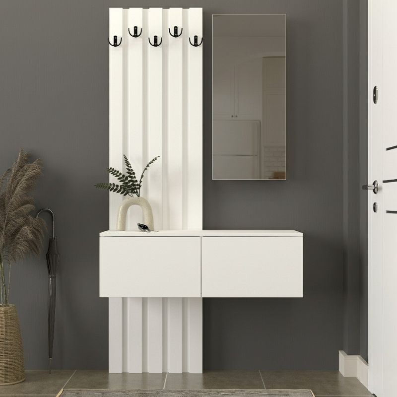 Kanso Megapap melamine coat stand in white color 100x35x19637cm.