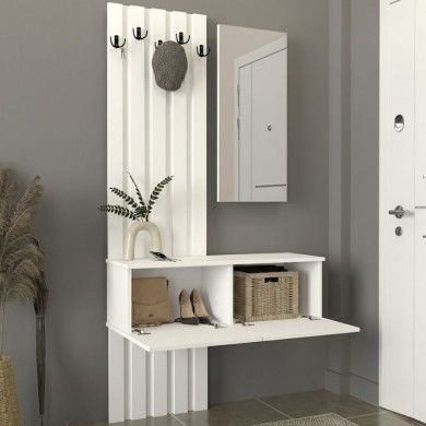 Kanso Megapap melamine coat stand in white color 100x35x19637cm.