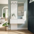 Kanso Megapap melamine coat stand in white color 100x35x19637cm.