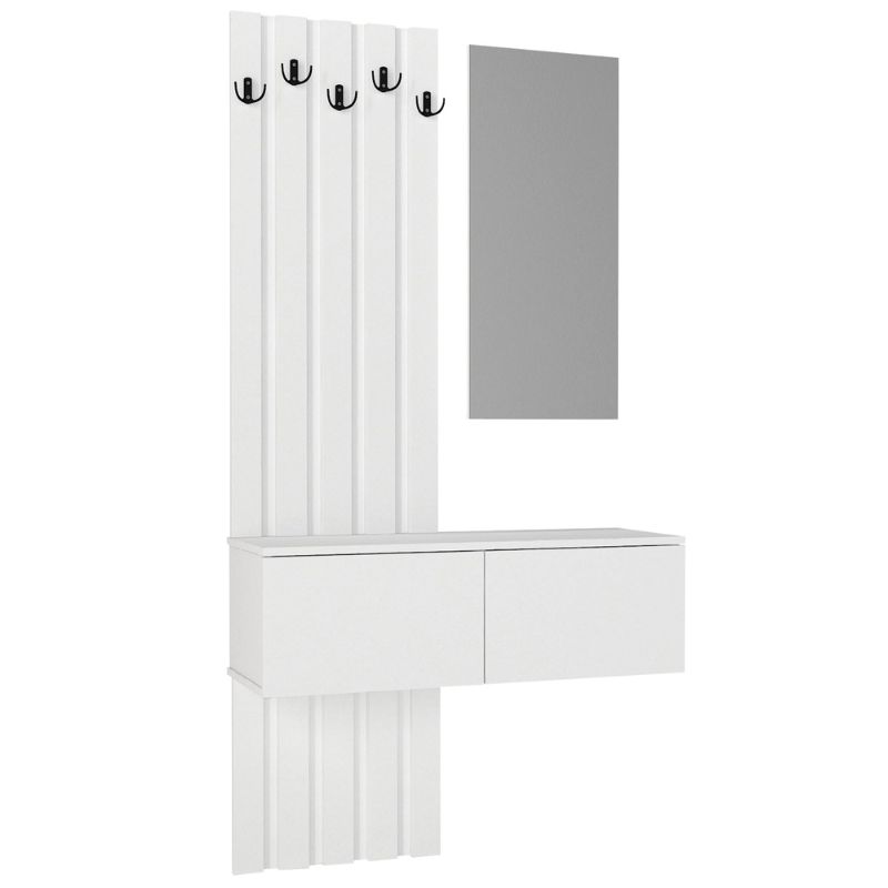 Kanso Megapap melamine coat stand in white color 100x35x19637cm.