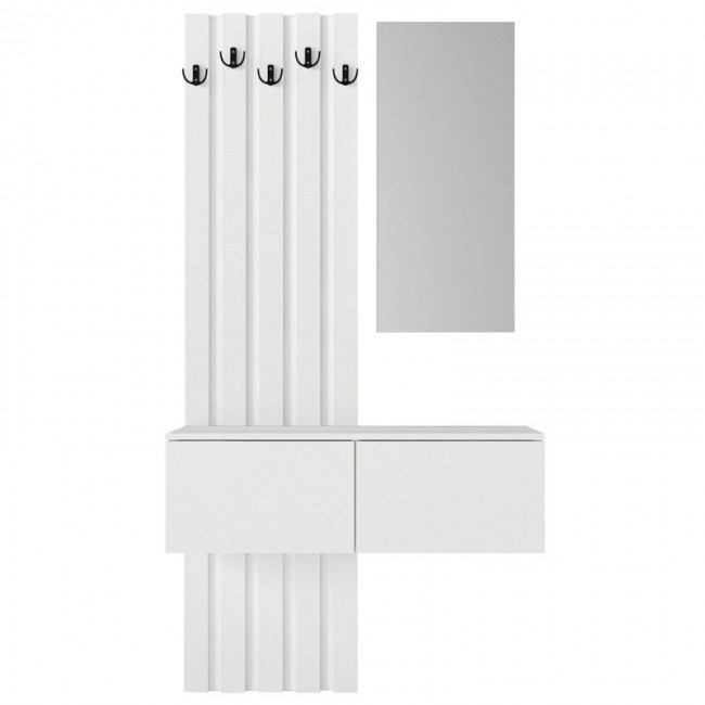 Έπιπλο εισόδου Kanso Megapap χρώμα λευκό 100x35x196,7εκ.