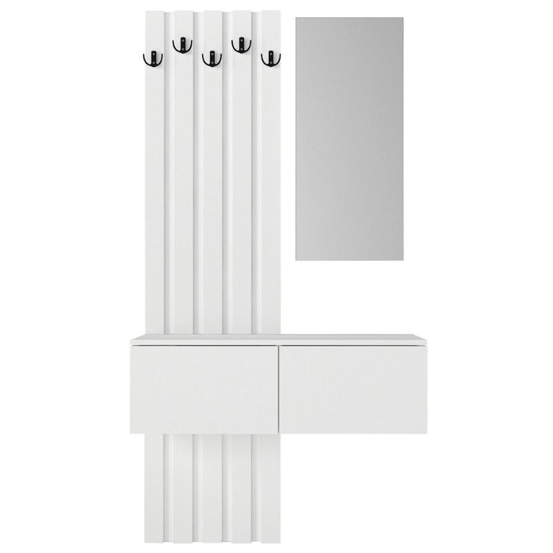 Kanso Megapap melamine coat stand in white color 100x35x19637cm.