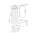 Kanso Megapap melamine coat stand in white color 100x35x19637cm.