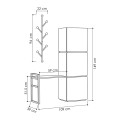 Mello Megapap melamine hallway stand with hanger in anthracite color 109x39x149cm.