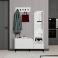 Mila Megapap melamine shoe cabinet with hanger in white color 120x37x171,6cm.