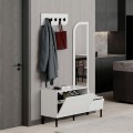 Mila Megapap melamine shoe cabinet with hanger in white color 120x37x171,6cm.