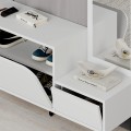 Mila Megapap melamine shoe cabinet with hanger in white color 120x37x171,6cm.