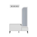 Mila Megapap melamine shoe cabinet with hanger in white color 120x37x171,6cm.
