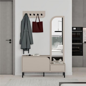 Έπιπλο εισόδου Mila Megapap με κρεμάστρα χρώμα sandstone120x37x171,6εκ. Έπιπλο εισόδου Mila Megapap με κρεμάστρα χρώμα sandstone120x37x171,6εκ.