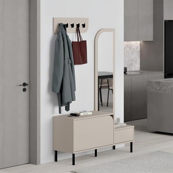 Έπιπλο εισόδου Mila Megapap με κρεμάστρα χρώμα sandstone120x37x171,6εκ. Έπιπλο εισόδου Mila Megapap με κρεμάστρα χρώμα sandstone120x37x171,6εκ.
