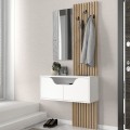 Έπιπλο εισόδου Naro Megapap χρώμα λευκό - sepet oak 90x35x204,2εκ.