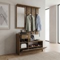Raynold Megapap melamine entrance furniture in walnut color 100x30x180cm.