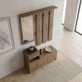 Raynold Megapap melamine entrance furniture in walnut color 100x30x180cm.