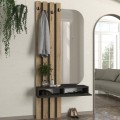 Reyas Megapap melamine coat stand in anthracite - sepet oak color 90x27x205.6cm.