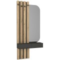 Reyas Megapap melamine coat stand in anthracite - sepet oak color 90x27x205.6cm.