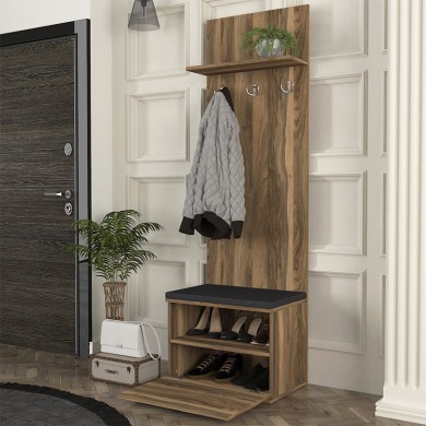 Έπιπλο εισόδου Track Megapap χρώμα καρυδί 60x38,2x190εκ.