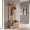 Track Megapap melamine coat stand in sapphire oak color 60x38,2x290cm.