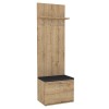 Track Megapap melamine coat stand in sapphire oak color 60x38,2x290cm.