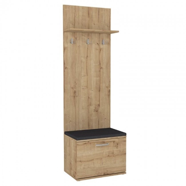 Track Megapap melamine coat stand in sapphire oak color 60x38,2x290cm.