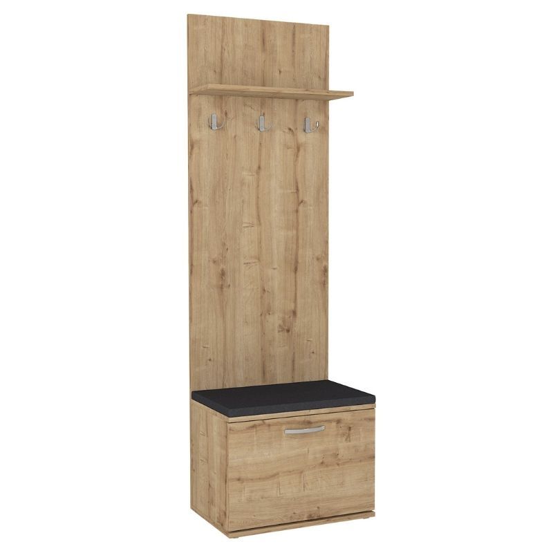 Track Megapap melamine coat stand in sapphire oak color 60x38,2x290cm.