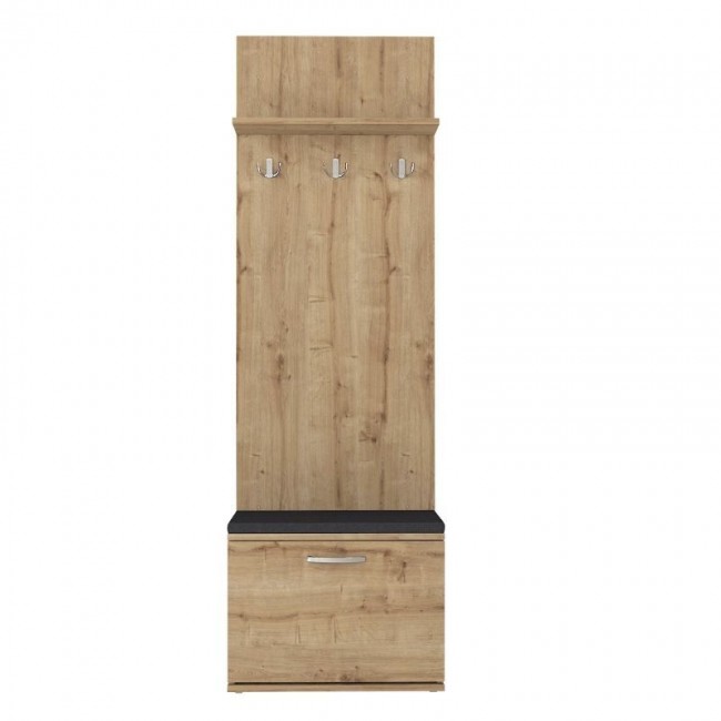 Track Megapap melamine coat stand in sapphire oak color 60x38,2x290cm.