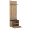 Track Megapap melamine coat stand in sapphire oak color 60x38,2x290cm.