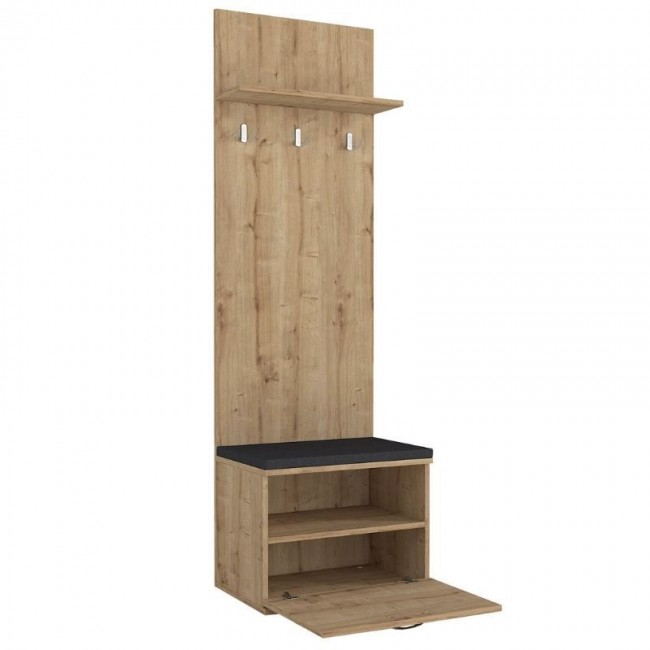 Track Megapap melamine coat stand in sapphire oak color 60x38,2x290cm.