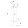 Track Megapap melamine coat stand in sapphire oak color 60x38,2x290cm.